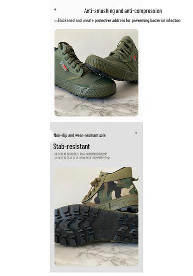 Men's and Women's Anti-Slip Canvas Work Boots - Durable, Comfortable, and Wear-Resistant for Outdoor and Training Use.