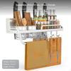 Wandmontiertes Küchen-Organizer-Regal, Bohrloses Aluminium MultiFunktionales Aufbewahrungsregal mit Messer