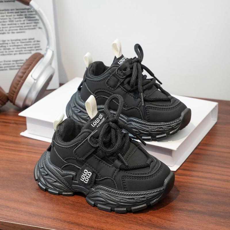 Solid Color Simple Unisex Kids Soft Sole Comfortable Casual Sports Chunky Dad Sneakers