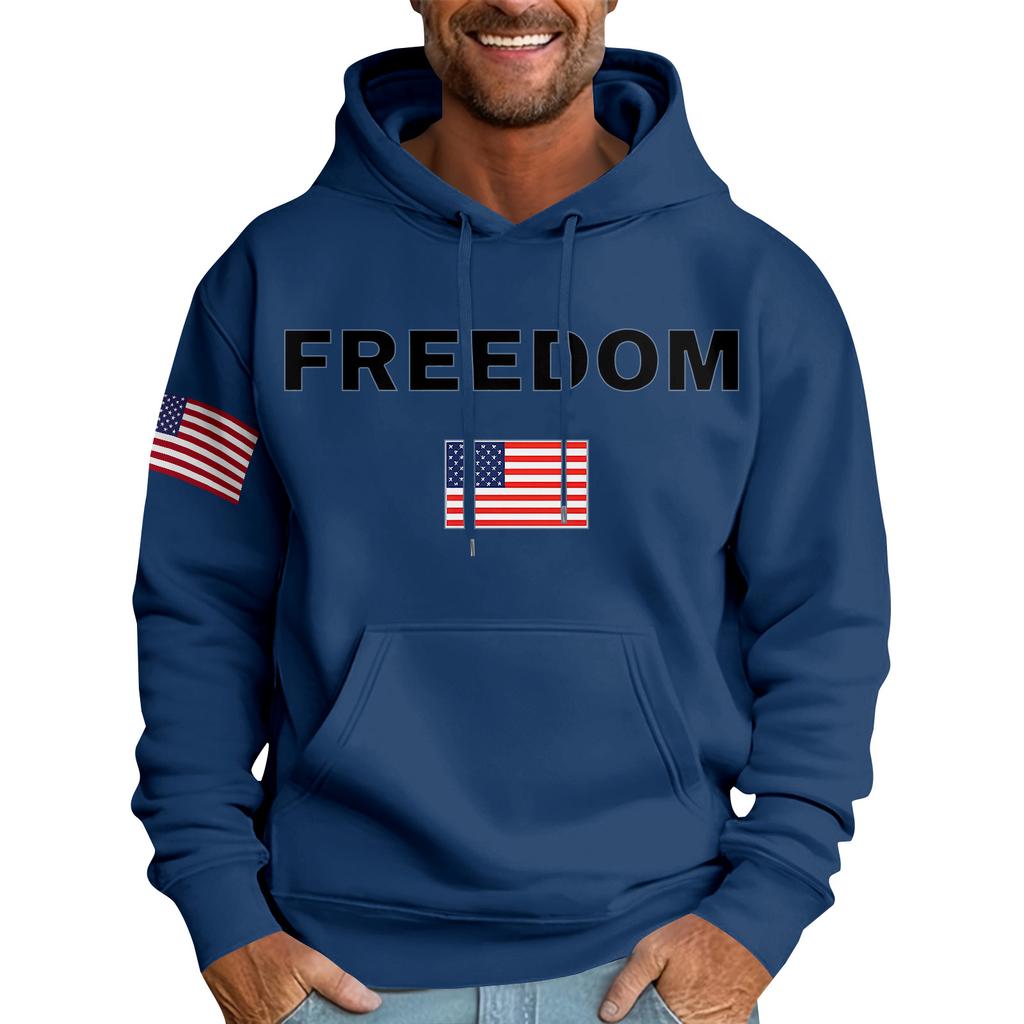 Casual Letter Print Men's Loose Hoodie