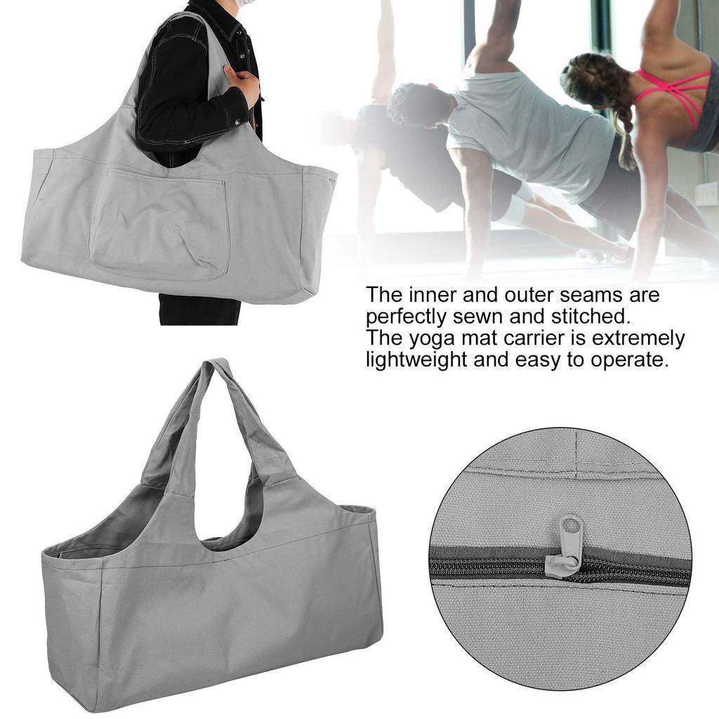 and spacious yoga bag with yoga mat perfect for travel or as a gift Lightweight, durable, bag/gym storage, (grey)