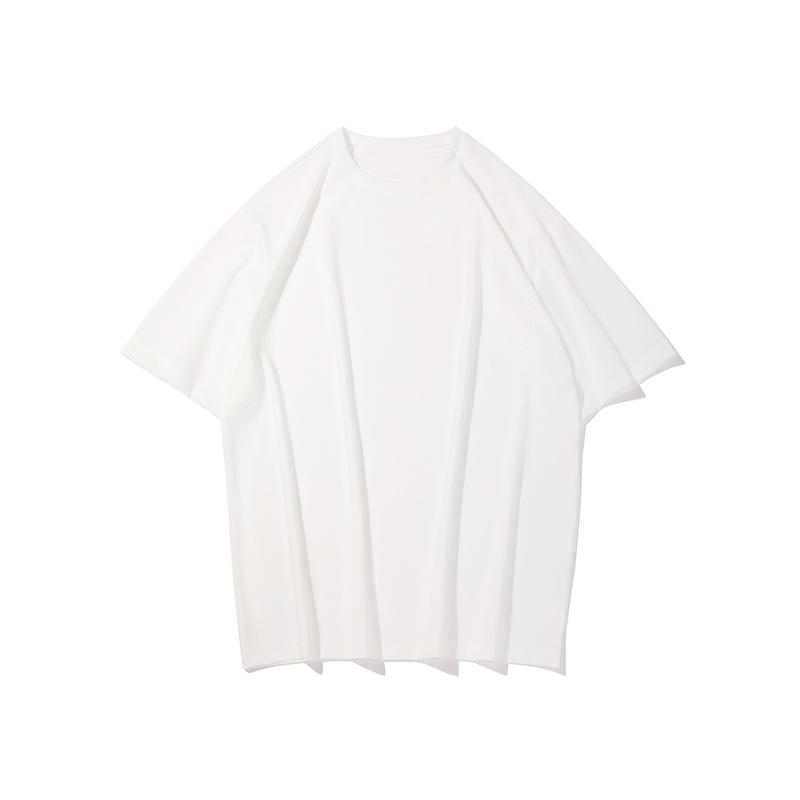 Solid-Color Crew-Neck Short-Sleeve T-Shirt for Men Quick-Dry Cooling Breathable Loose-Fit Casual and Stylish Men's Top