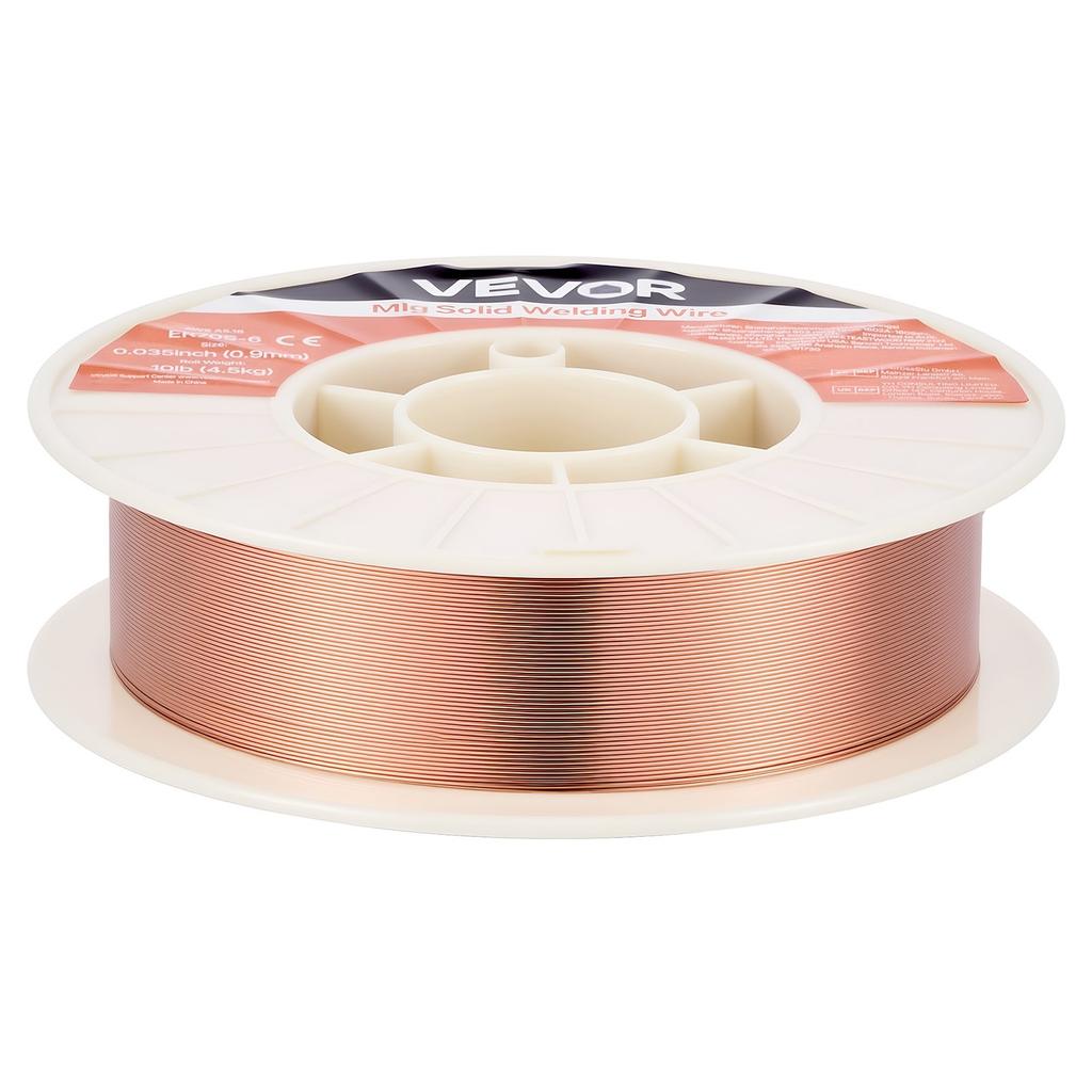 Solid MIG Welding Wire, ER70S-6 0.9mm 4.5kg, Low Spatter Mild Steel Welding Wire with High Deoxidizers for All-Position Gas Shielded Welding
