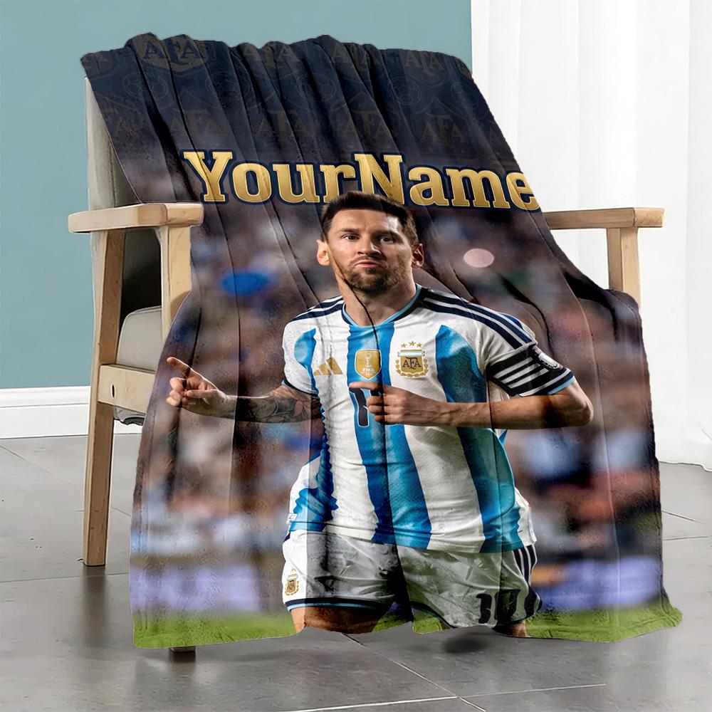 Messi 356 Customize Your Name Blanket Throw Customizable Blanket Comfortable Throw For Chair Office Chair Livingroom Nap Four Seasons Universal