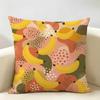 Banana Pop Art Cushion Cover Natural Linen Organic Fabric Double-Sided Printing Breathable For Home Decor