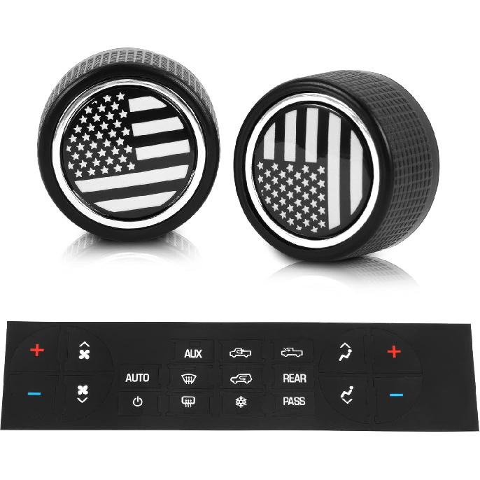 VOFONO Rear Radio Audio Volume Control Knobs 2PCS, Stereo Knob Buttons Replacement for 07-13 Chevy Chevrolet Silverado GMC Acadia Sierra Denali Yukon