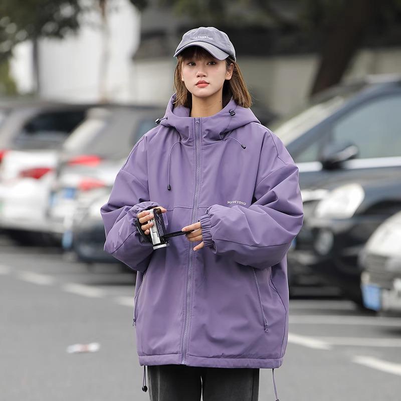 Unisex vodoodpudivá retro větrovka pro páry - ležérní, volná, jarní/podzimní outdoorové oblečení