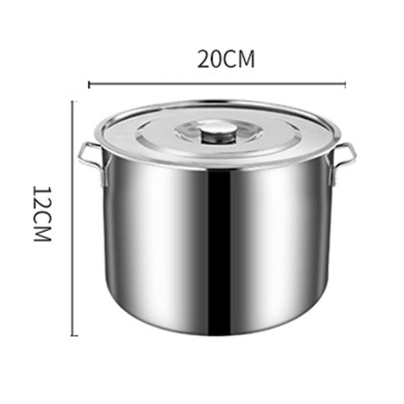 Edelstahl-Suppeneimer Vielseitiger Suppentopf mit großem Fassungsvermögen Vorratstopf mit Deckel für Zuhause Restaurant