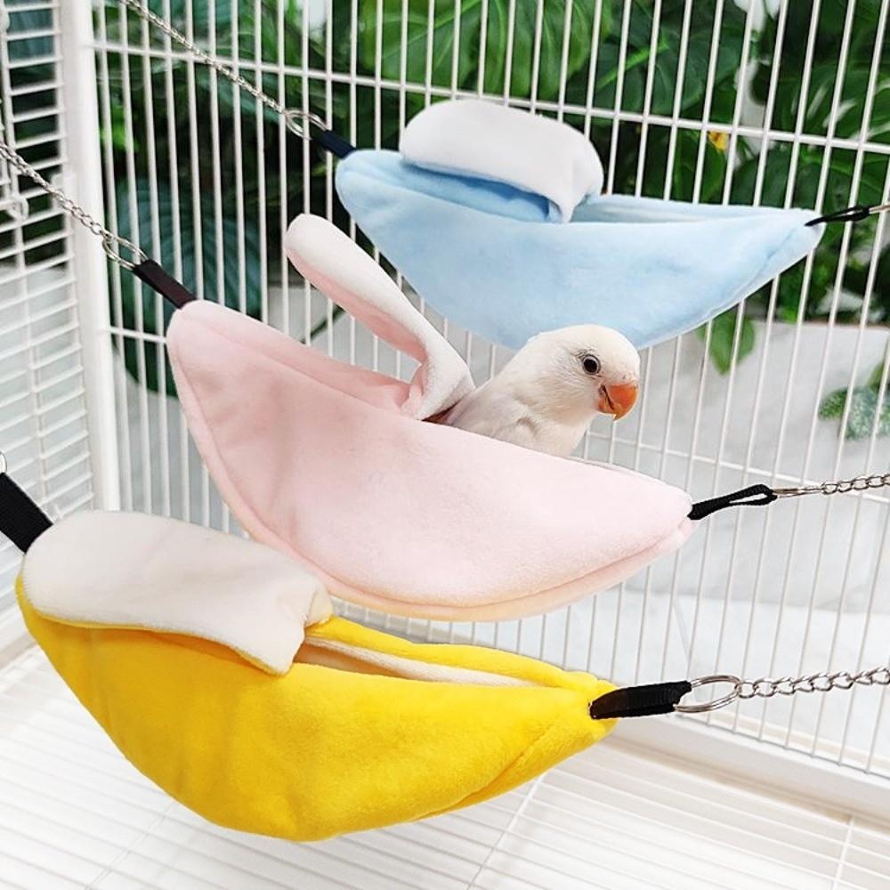 Hanging Pet Bird Hammock Banana Style Parrot Rest Nest New Guinea Pig House for Small Animals