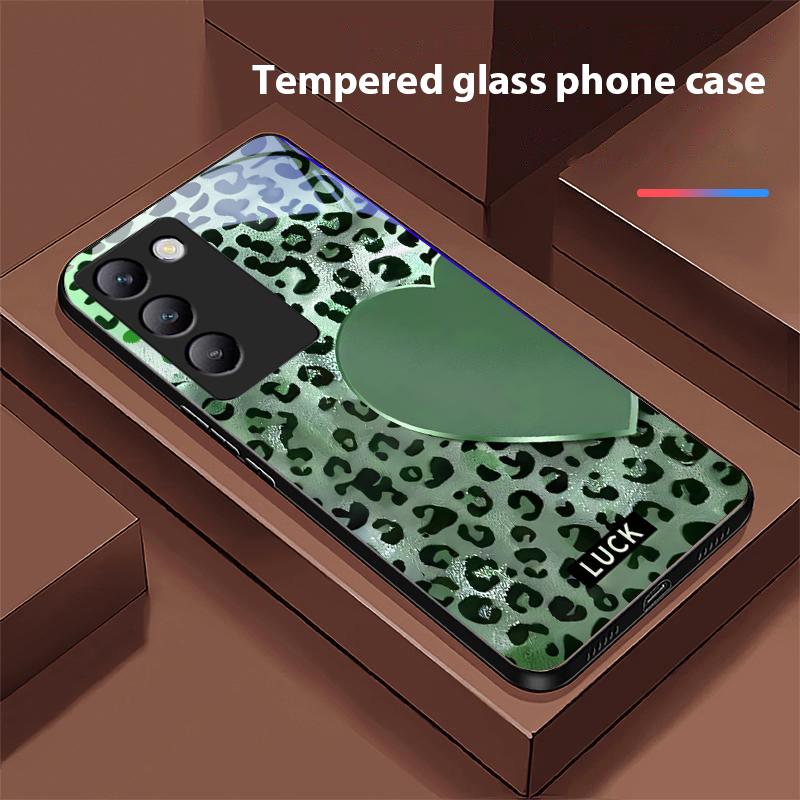 Gesprenkelte Liebe für Y72 33S 11 03 36 96 Lite 35 16 Iqoo 12 V40 SE 5G 29 40 21 30 X80 Pro Vivo Handyhülle aus gehärtetem Glas Schwarz