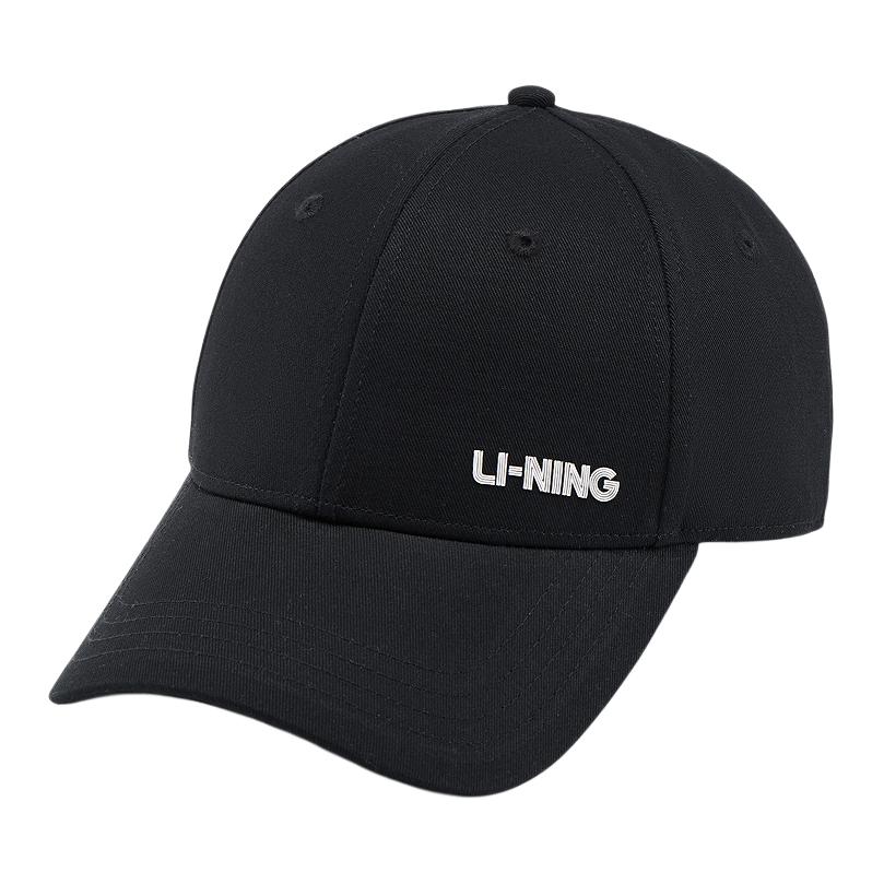 Li Ning Sports Cotton Baseball Caps Unisex Basic Black AMYV321-1 F