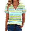 Camicia Estiva da Donna a Maniche Corte con Scollo a V Business Casual T-Shirt Larga Abbigliamento Moda Trendy Top
