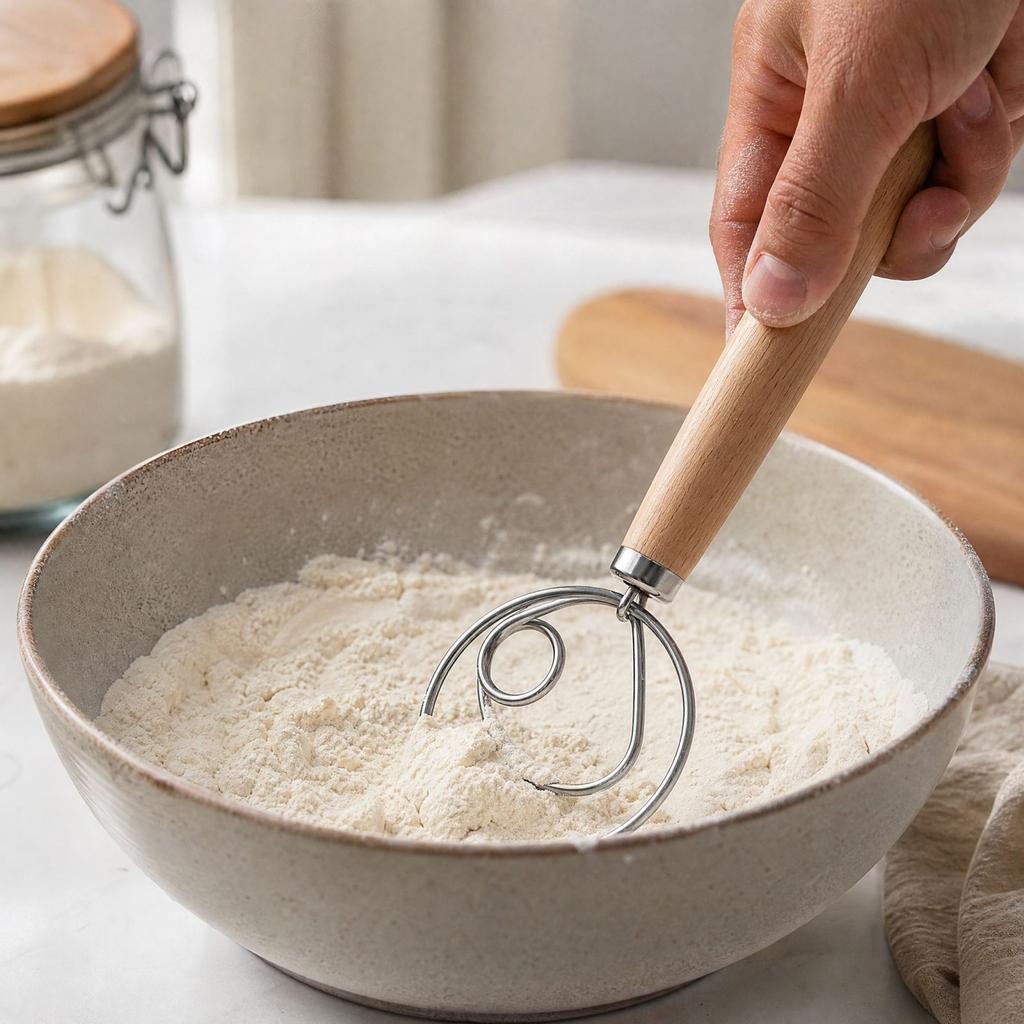 Stainless Whisk with Wood Handle, Single and Double Coil for Mixing Coffee, Milk and Powdered Drinks, Medium