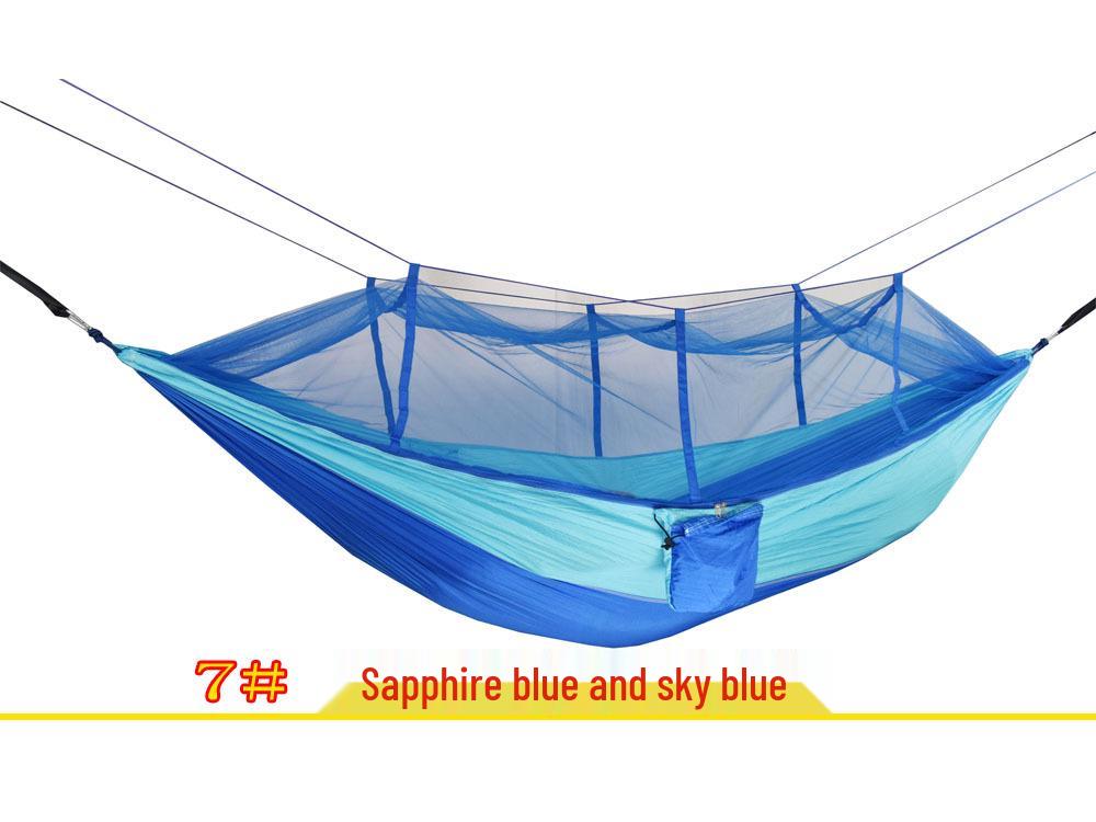 Outdoor Anti-Rollover Nylon Hammock with Mosquito Net - Single/Double Lightweight Parachute Cloth