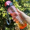 Gradient Sports Water Bottle with Easy-Carry Strap, Leak-Proof PC Material, BPA-Free, Ideal for Gym, Hiking, Blue 32oz/1L