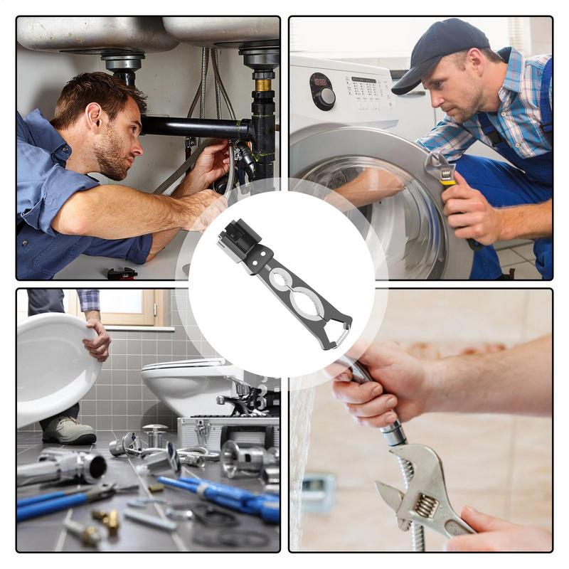 Under Sink Wrench Faucet Tool Portable Sink Wrench Adjustable Non-Slip Plumber Installation Disassembly Repair Tool For Bathroom
