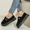 Fashion Buckle Thick Sole Thicken Plush Snow Boots Winter Warm Cotton Padded Shoe Women Plus Size Comfort Non Slip Platform Casual Boots