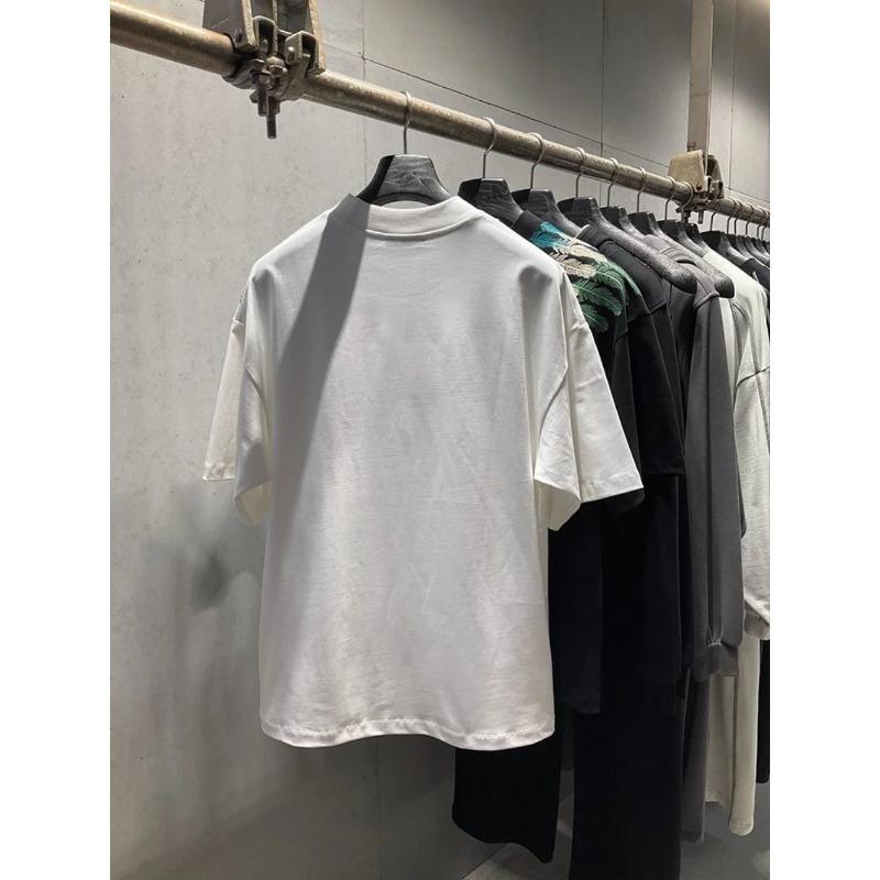 ROADVIBE Mens T-shirt O Neck Slim Fit Tops Embroidery Male Tees Shirts Short Quarter Sleeve New in Original Wholesale Kpop Basic Clothes
