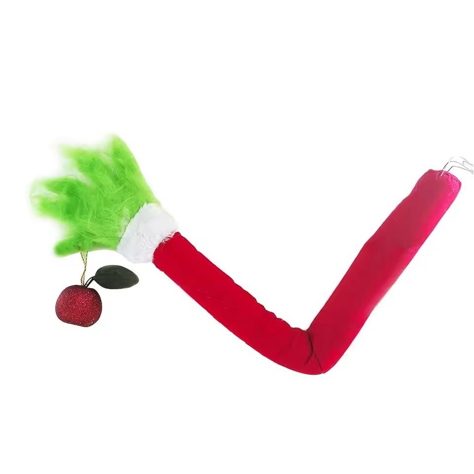 1pc Christmas Elf Body Tree Decoration Arm, Furry Green Monster Elf Arms Hand for Christmas Tree Ornaments Xmas Tree Pendant
