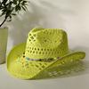 2026 Melesh Western-style Ginger Cowboy Hat with a Flexible Brim The Bohemian Style Is Perfect for Sun Protection On the Beach.