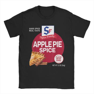 Groupe Épices Tarte aux Pommes T-shirts assortis pour la famille pour Halloween pour Hommes T-shirts en Coton Col Rond Manches Courtes Hauts Graphiques