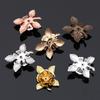 10pcs 20mm Gold Plated Flower Beads Caps Filigree Charms Copper Materials for Earrings Brooch Jewelry Making Wholesale DIY