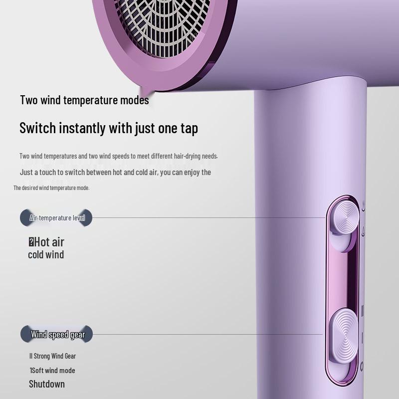 High Power Blue Light Negative Ion Hair Dryer with Strong Wind