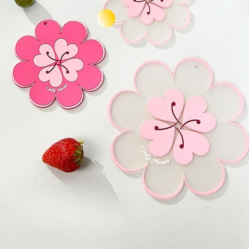 1PC Kawaii Coasters Sunflower Japanese Style Sakura Insulated Table Mat Tableware Tea Milk Cup Coasters for Kichen Pad Drinkware