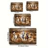 VIKAMA Vintage Wood Grain Horse Doormat Stain-Resistant And Easy-Clean Home & Outdoor Entrance Mat Home Decor