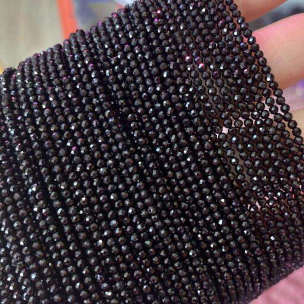 Handmade DIY Bracelets Materials 38cm Loose Spacer Beads Black Spinels Stone Beads Necklace