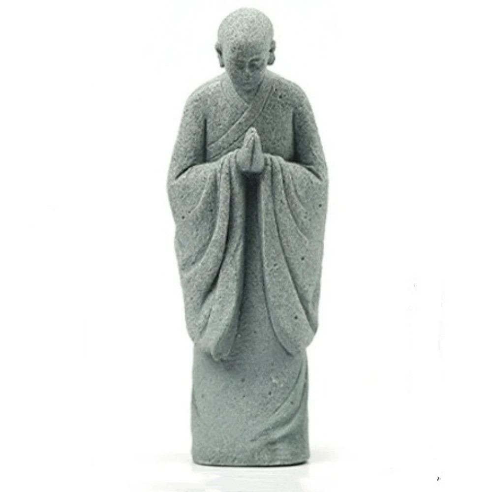 Funny Meditation Monks Figurine Micro-Landscape Landscape Ornament Prayer Monks Statues  Gifts Standing