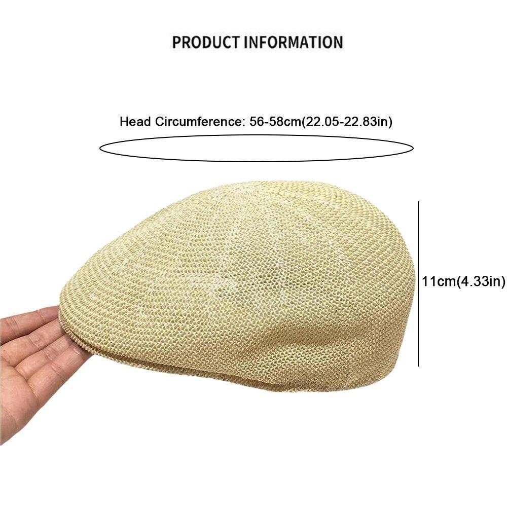 Fashion Solid Color Straw Hat Adjustable Sun Visor Beach Hat Sun Protection Mesh Breathable Beret Hats Seaside