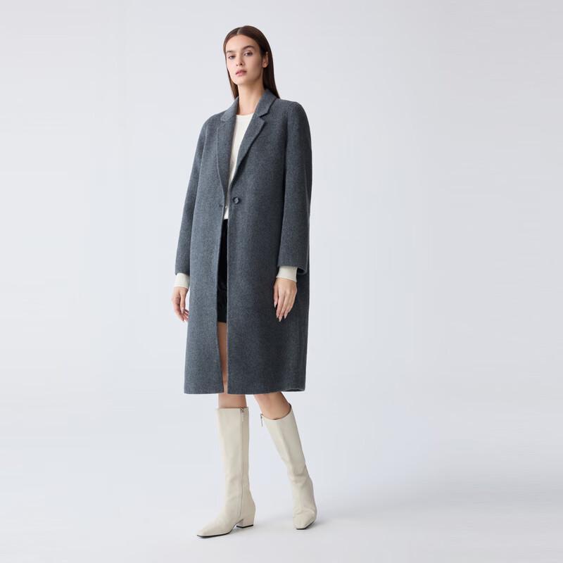 ELLASSAY Women's Elegant Lapel Long Wool Coat