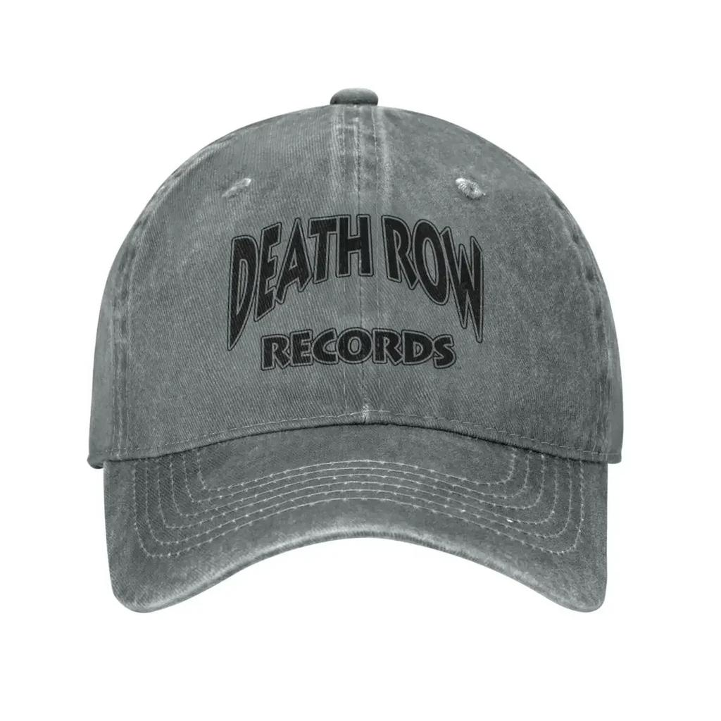 Vintage Hiphopové kšiltovky Death Row Records Unisex Styl Opotřebované Prané Snapback Klobouk Všechna Roční Období Nastavitelný Střih
