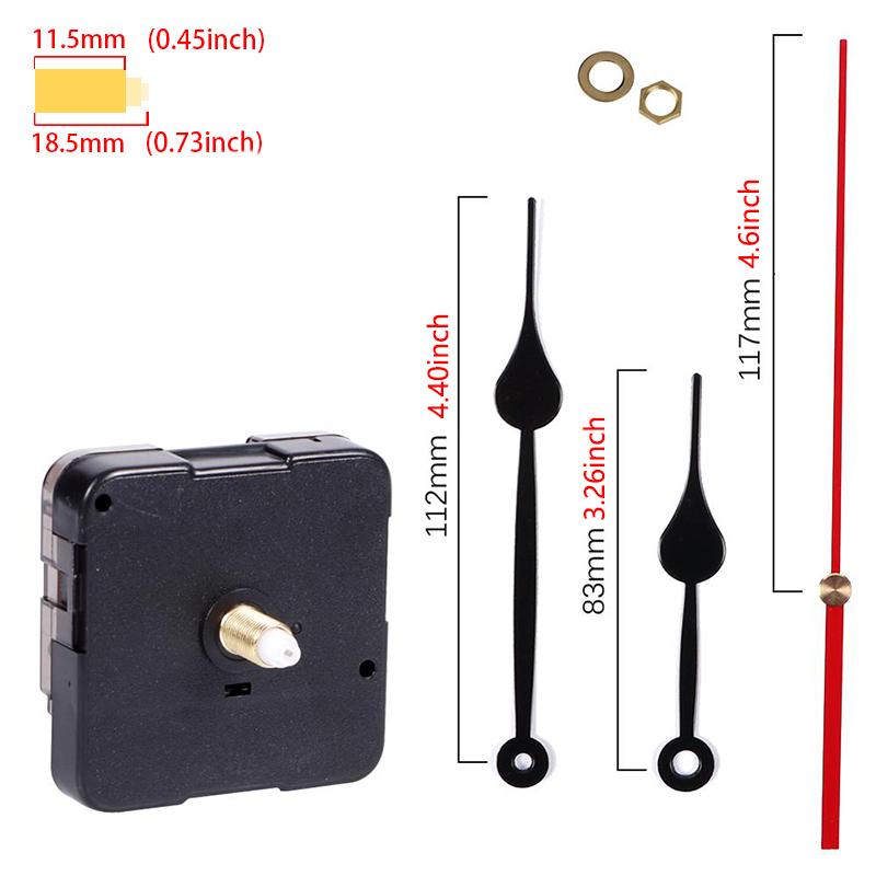 Uhrwerk Leises Quarzwerk Maschine Wandzeiger Set Uhrwerk Tisch Langer Schaft DIY Uhren Reparaturteile