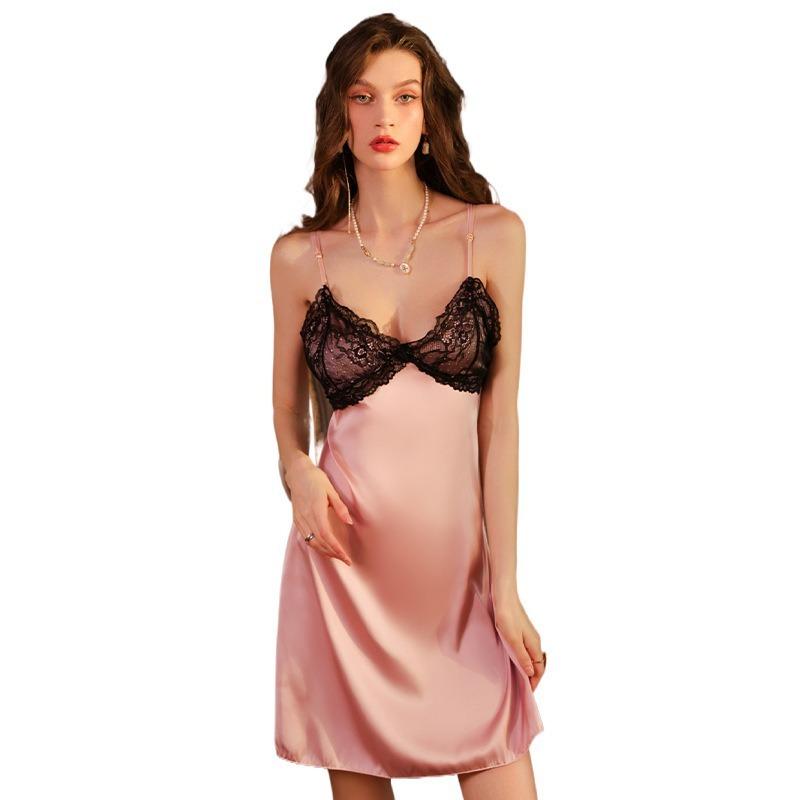 Sex Underwear, Deep V Lace Show Large Suspender Dress, High-end Pure Lust Women's Clothing