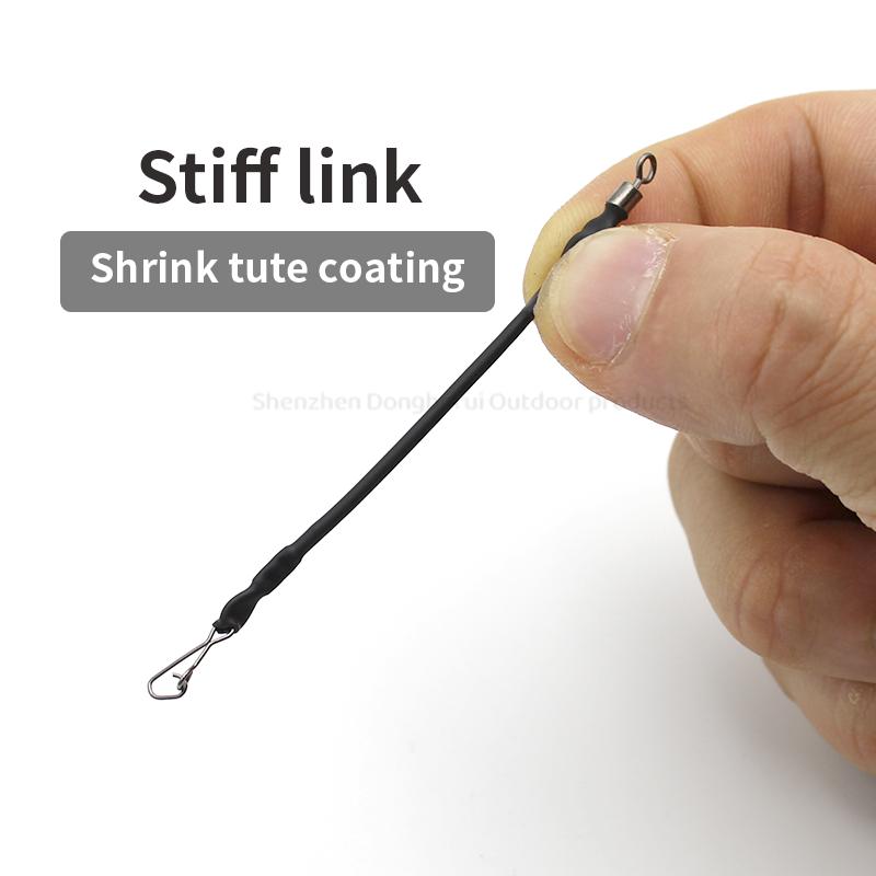 3 piezas Accesorios para Pesca de Carpas Enlaces Rígidos para Alimentador 6/8cm Cable de Acero Engarzado Para Pesca Un Montaje de Corriente Libre Terminales