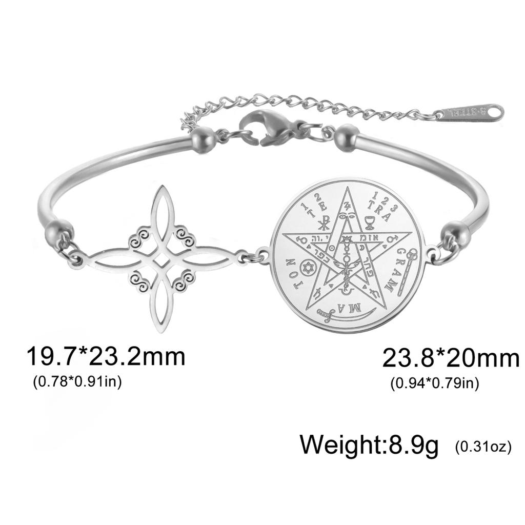 EUEAVAN Classic Witch Knot Bracelet For Women Stainless Steel Tetragrammaton Pentacle Bracelet Double Protection Jewelry Gifts