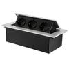European Standard Silver Pop-Up Power Socket with 1.8m Cord for Meeting Tables