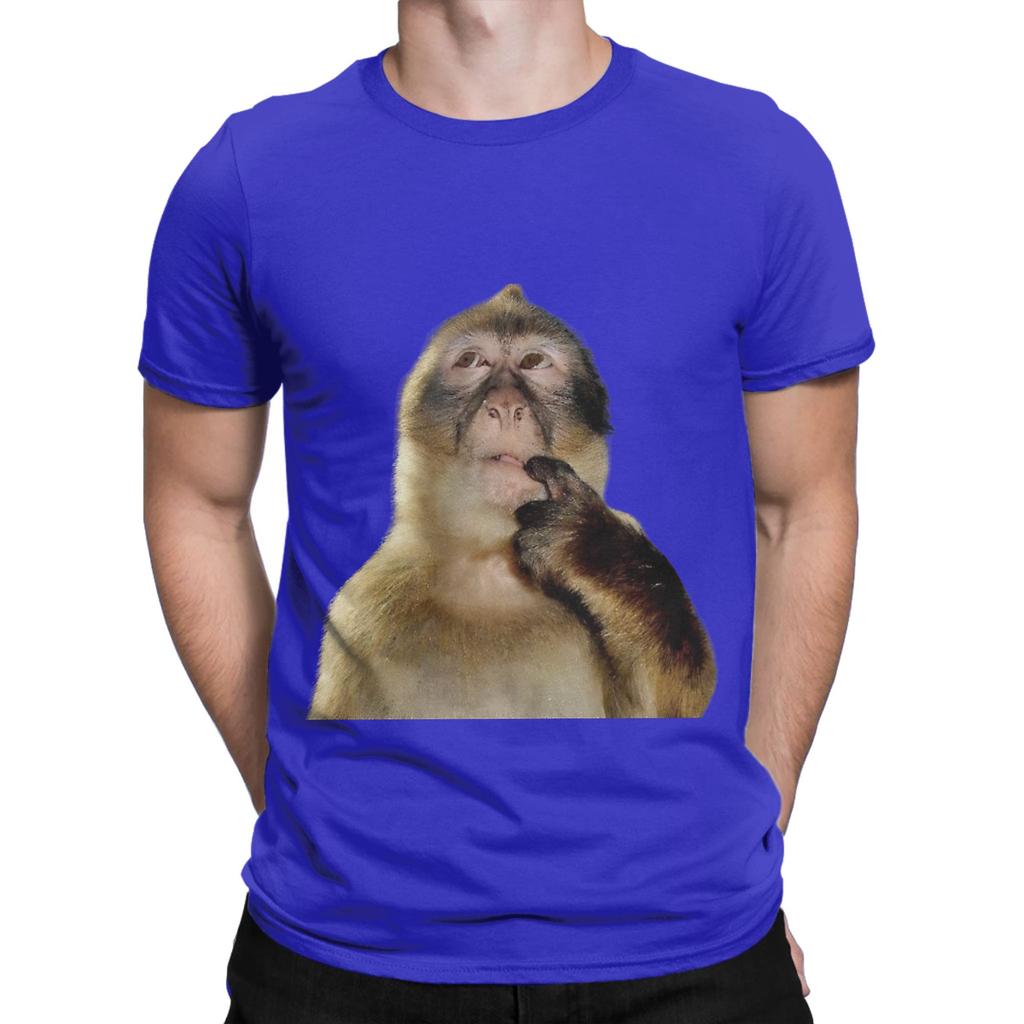 Funny Monkey Thinking Meme Funny 100 Cotton TShirt Bib Punch The Monkey Tees Tops For Unisex