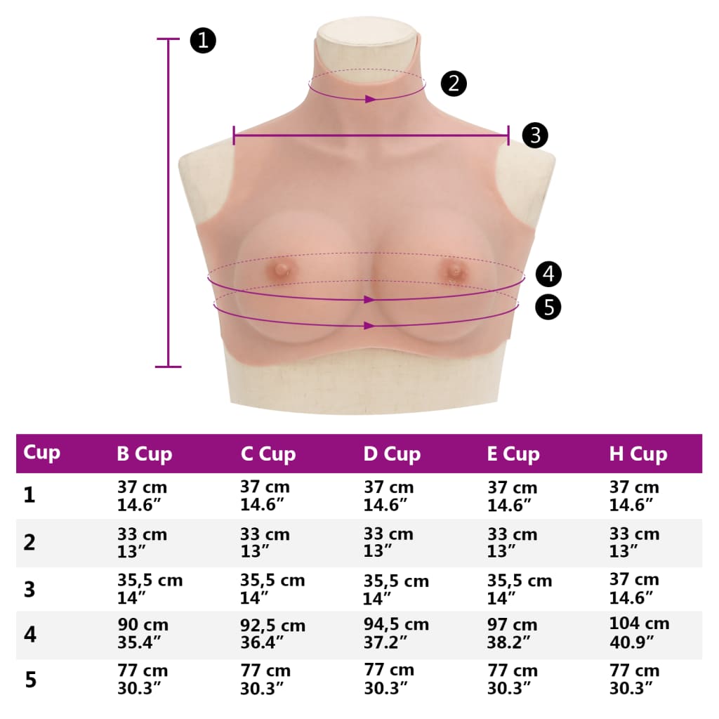 Silicone Breasts Natural Look Cup Size D