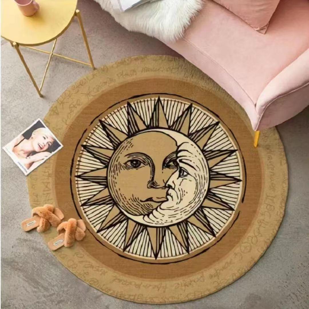 

Luxury Cashmere Round Rug for Living Room or Bedroom - Full Coverage Decorative Beside Rug, Ideal for Cradle or Rocking Chair 60CM Round (Cashmere-like)