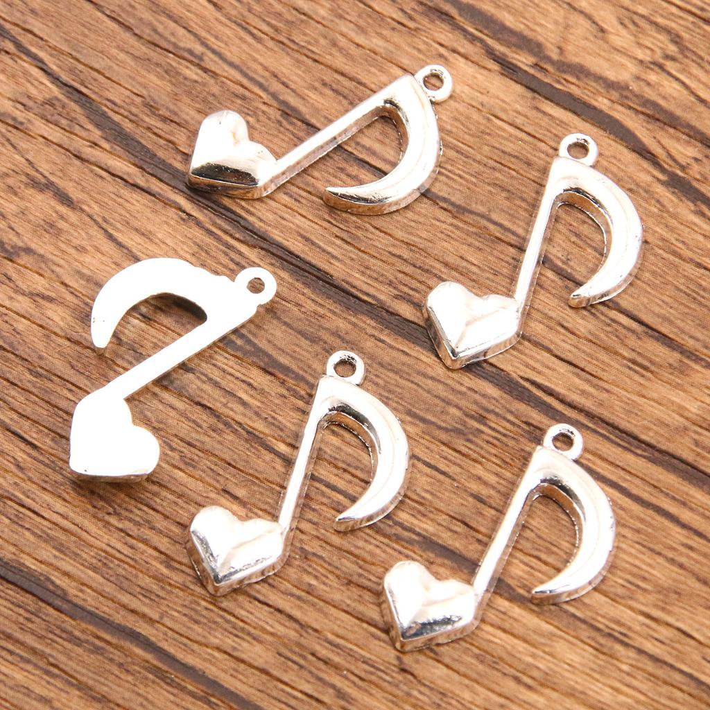 10pcs Musical Note Pendant Piano Guitar Microphone Speaker Suona Music Equipment Alloy Jewelry Accessories