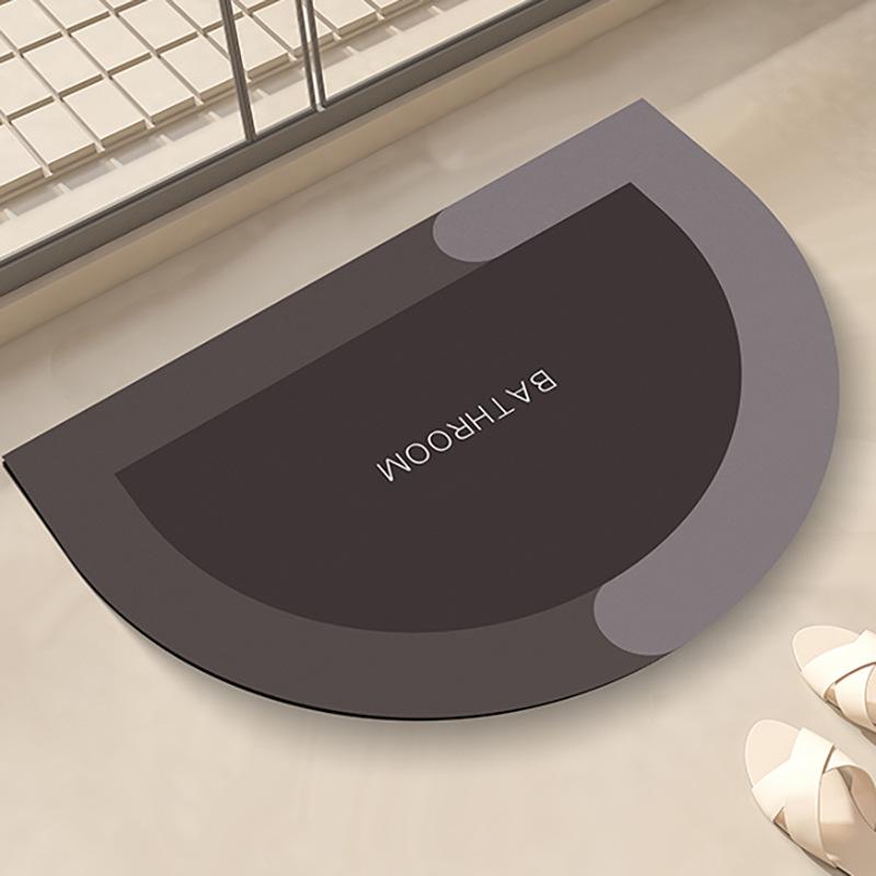 

Полукруглый впитывающий коврик из диатомовой грязи для ванной комнаты, нескользящий коврик для ног у входной двери в туалет, бытовой быстросохнущий ковер для туалета 40X60cm 15.7X23.6in