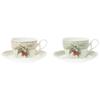 Noritake Orchard Garden Cup & Saucer Pair (for Coffee and Tea), 250cc, Microwave-Safe, Bone China, Set of 2, P97887/4911-12