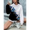 Black and White Two-color Splicing, Butterfly Print, Gentle Temperament