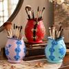 Stationery Box Chinese Style Cheongsam Shape Pen Holder Vinyl Creative Makeup Brush Pot Desktop Storage Succulent Planter Office