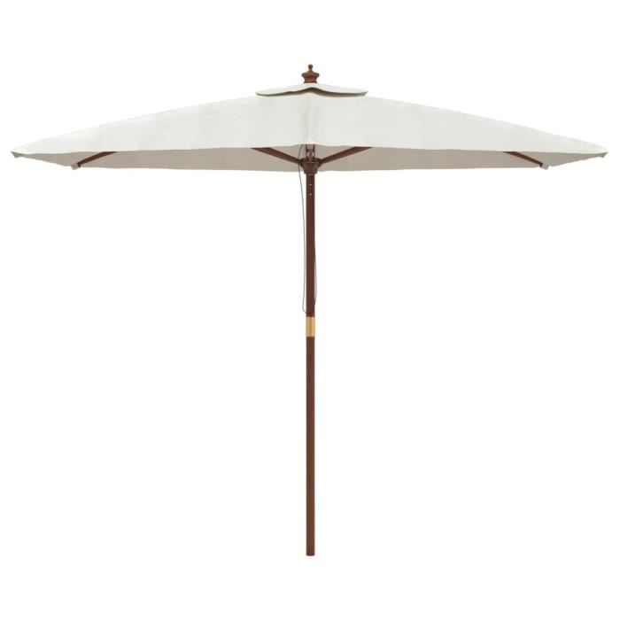 VidaXL Garden Parasol with Wooden Pole Sand 299x240 Cm 363167