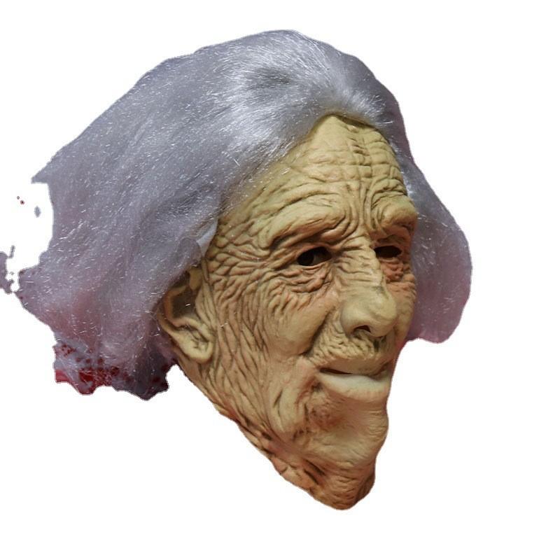 Elderly Mask Face Latex Cosplay Party Costume Accessory For Halloween Festivals