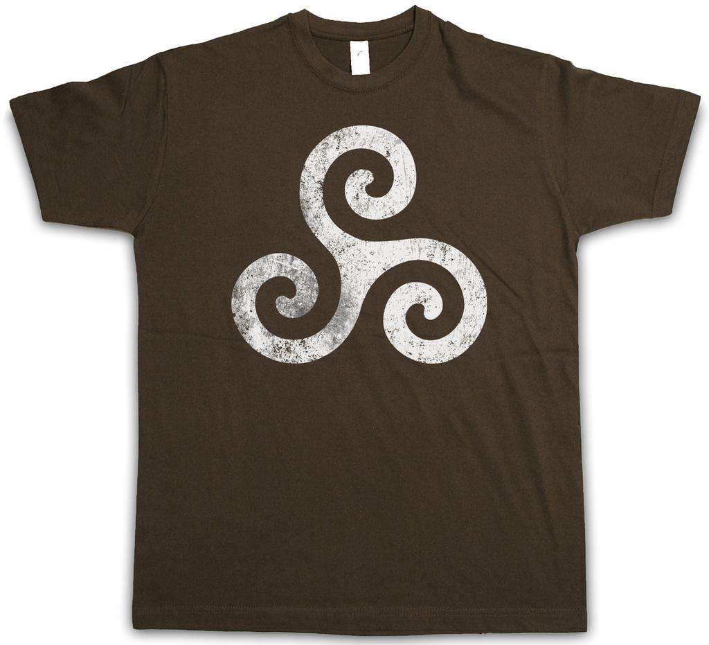 TRISKELION SYMBOL I T-Shirt Herren Damen T-Shirts Oberteil Nordisch Keltisch Germanen Knoten Larp Wikinger Thor Shirt